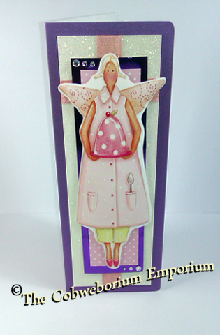 Angels come . . .  bearing gifts of food! (Angel by Tilda;  Card by Cobwebs)