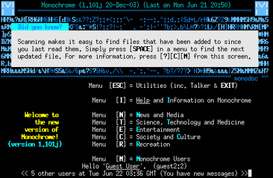 Monochrome, a modern BBS still running today